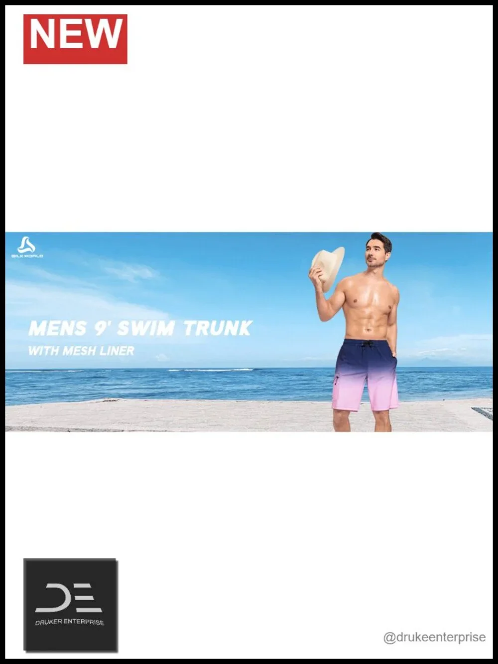 Mens Swim Trunks Mesh Lining Quick Dry Bathing Suit Beach Shorts